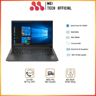 [Freeship] Laptop Lenovo Thinkpad E14 (20TA002LVA)/ Black/ Intel Core i5-1135G7/ RAM 8GB/ 256GB SSD/ 14 inch FHD/ FP/ 3 Cell 45 Whr/1 Yr -MEI Tech Official- MEI11 Chính Hãng, Giá Tốt, Mỏng Nhẹ Cho Văn Phòng