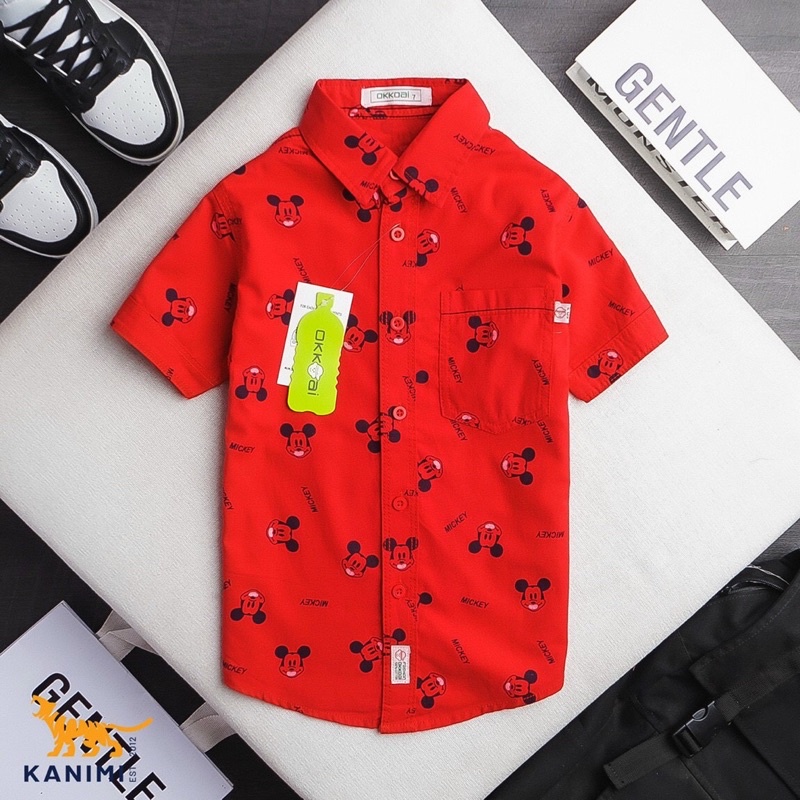 Áo sơ mi Mickey cho bé trai nhí 1-7