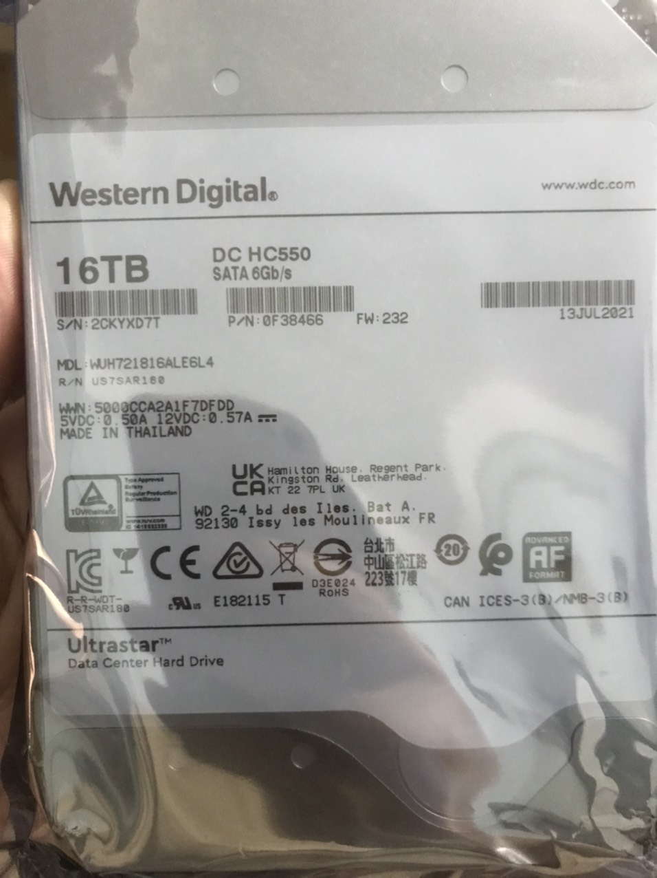 Ổ cứng WD Ultrastar HC550 16TB