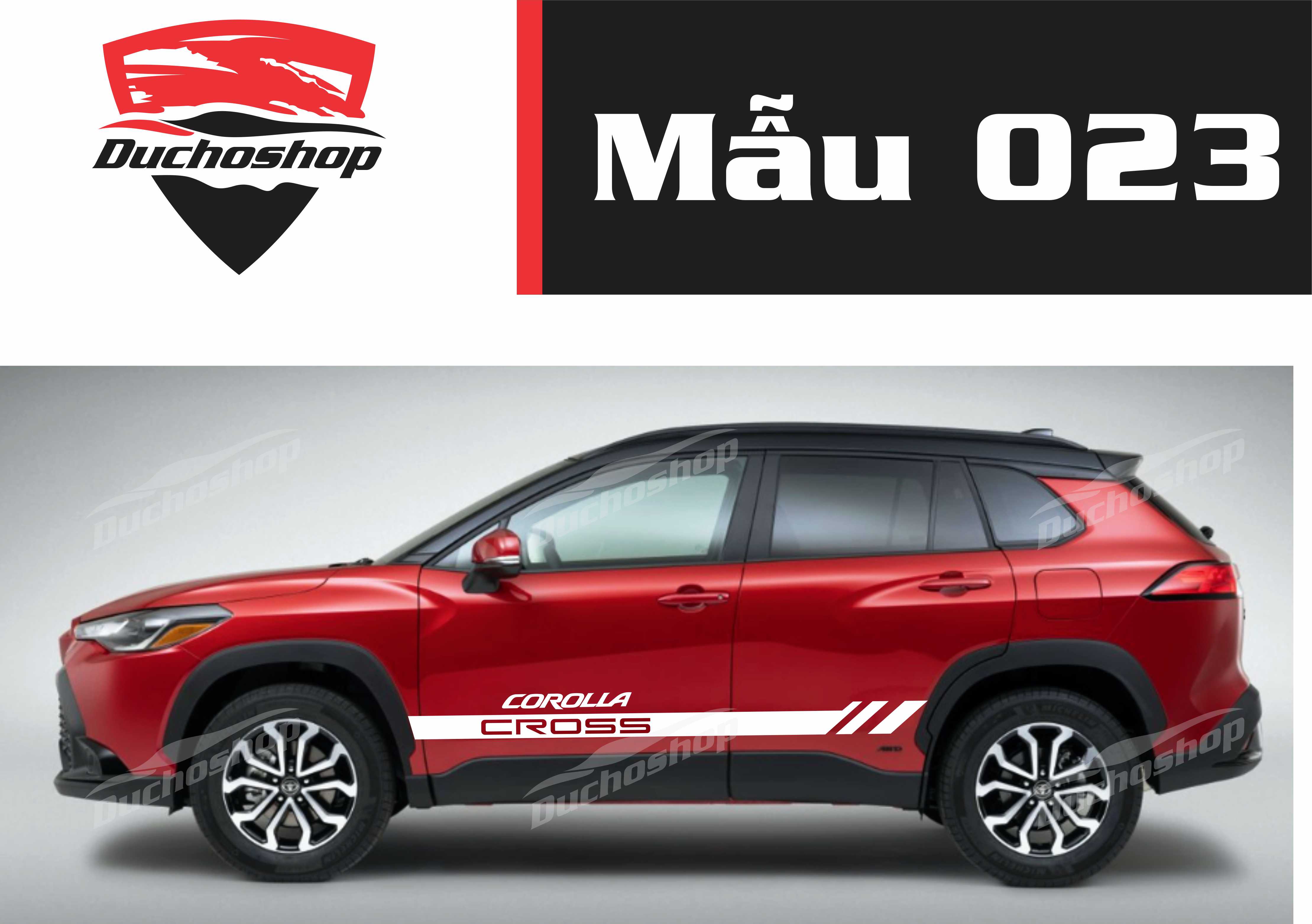 tem dán hông xe, dán sườn xe toyota corolla cross ms002