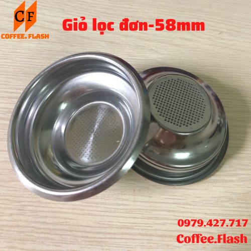 Giỏ Lọc (Filter Basket)  Đơn Đôi 58mm- Chén lọc đơn đôi cho tay pha máy cà phê.