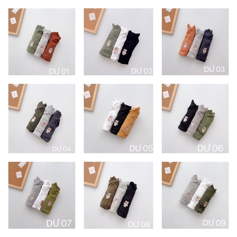 SET 3 ÁO GIỮ NHIỆT GẤU CHO BÉ