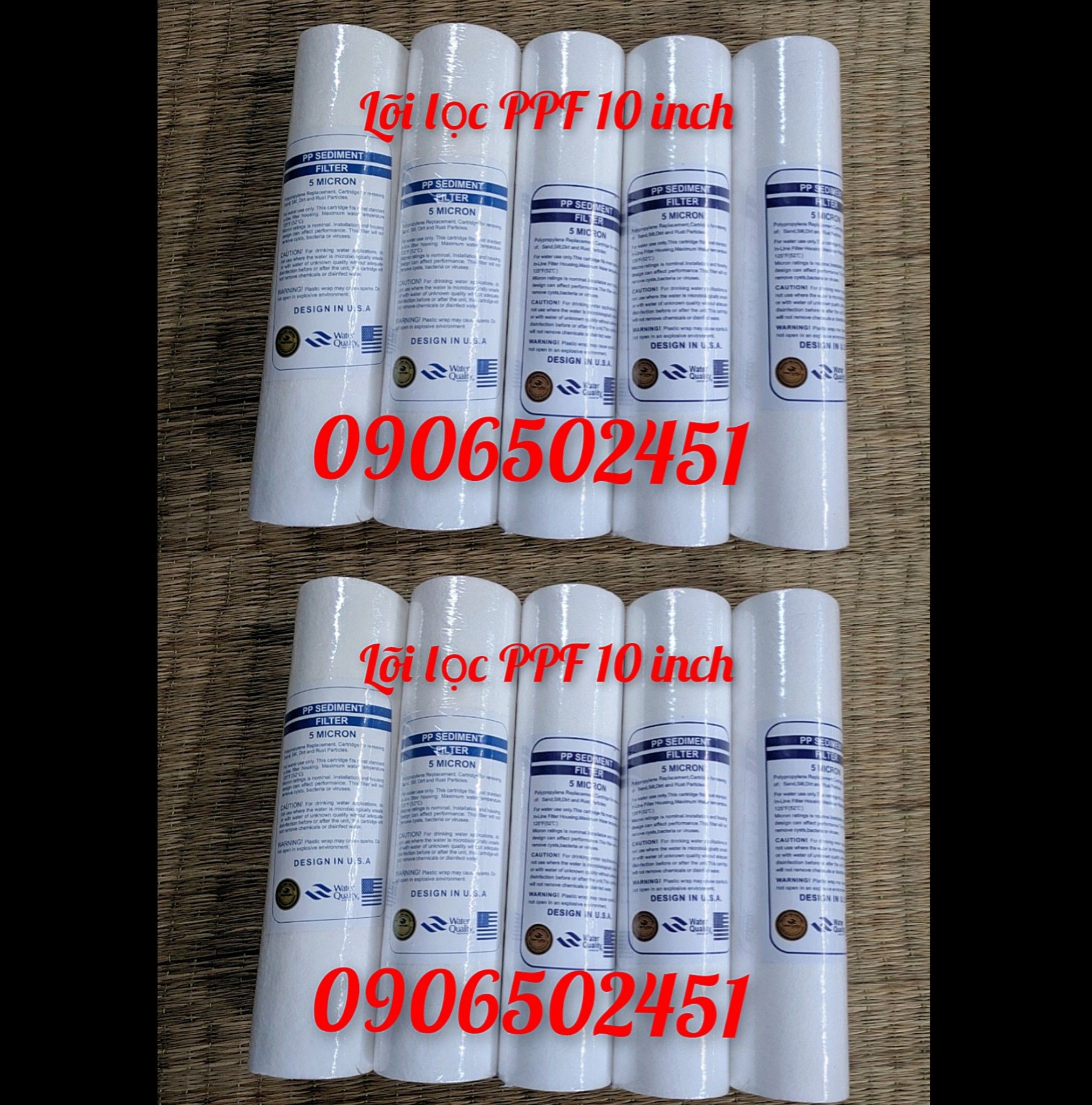 [HCM]Bộ 10 lõi  lọc nước số 1 PP 10inch