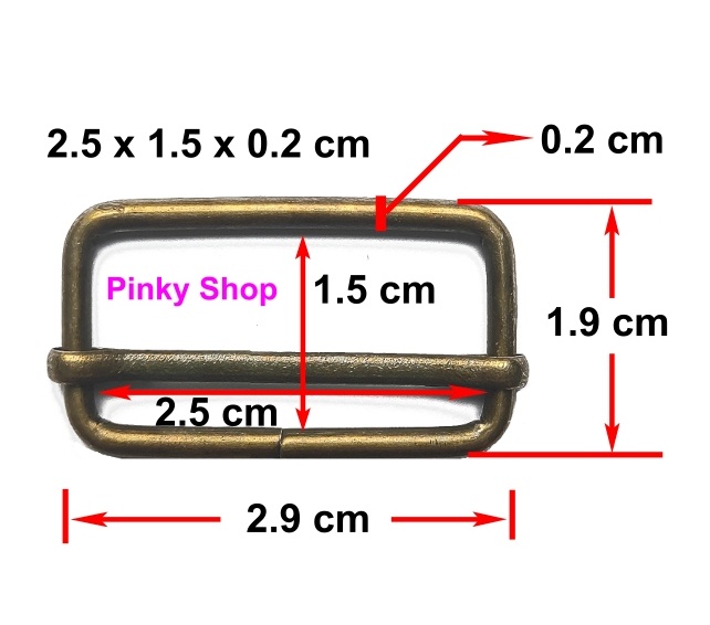Eyelets rose drop rectangle metal bronze color 2.5cm used up strap handbag backpacks pinky shop dedicated accessories making bags and handmade code KTGCND25