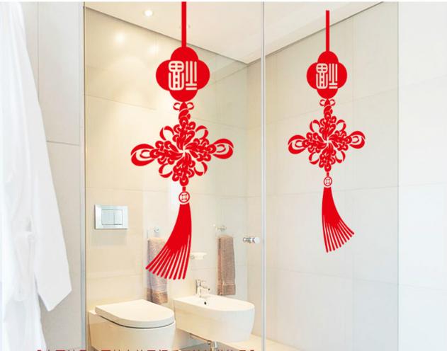 [HCM]Decal Trang Trí Tết - Dây Kết Đồng Tâm Đỏ