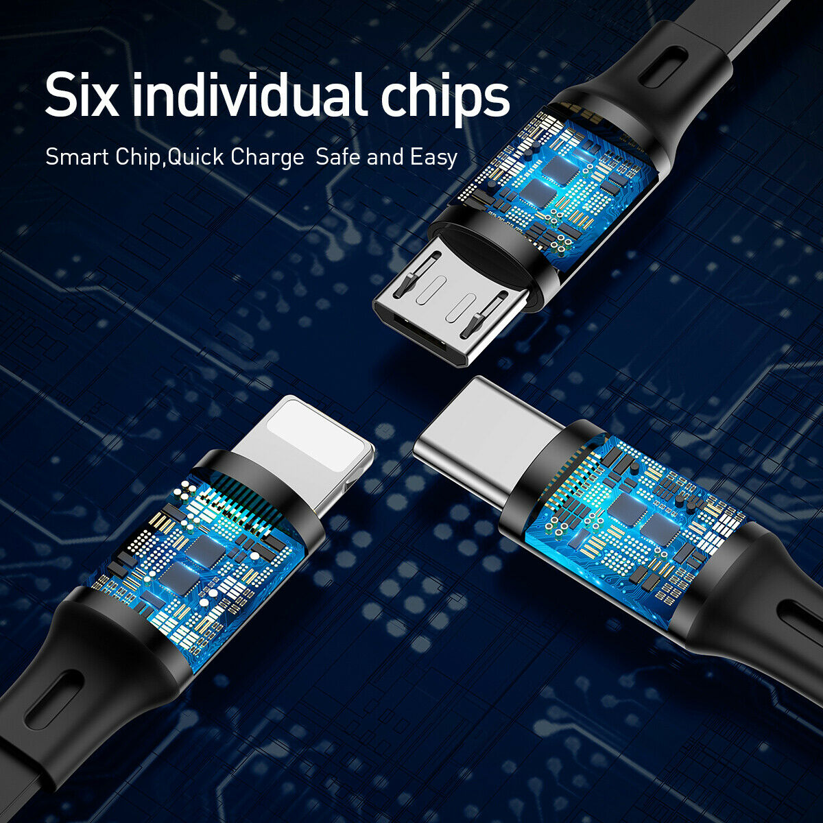 Cáp Sạc Dây Rút 3 Đầu Baseus Golden Loop 3 In 1 Elastic (3.5A, Type C/ Lightning/ Micro Usb, Adjustable, Data & Fast Charge Cable)