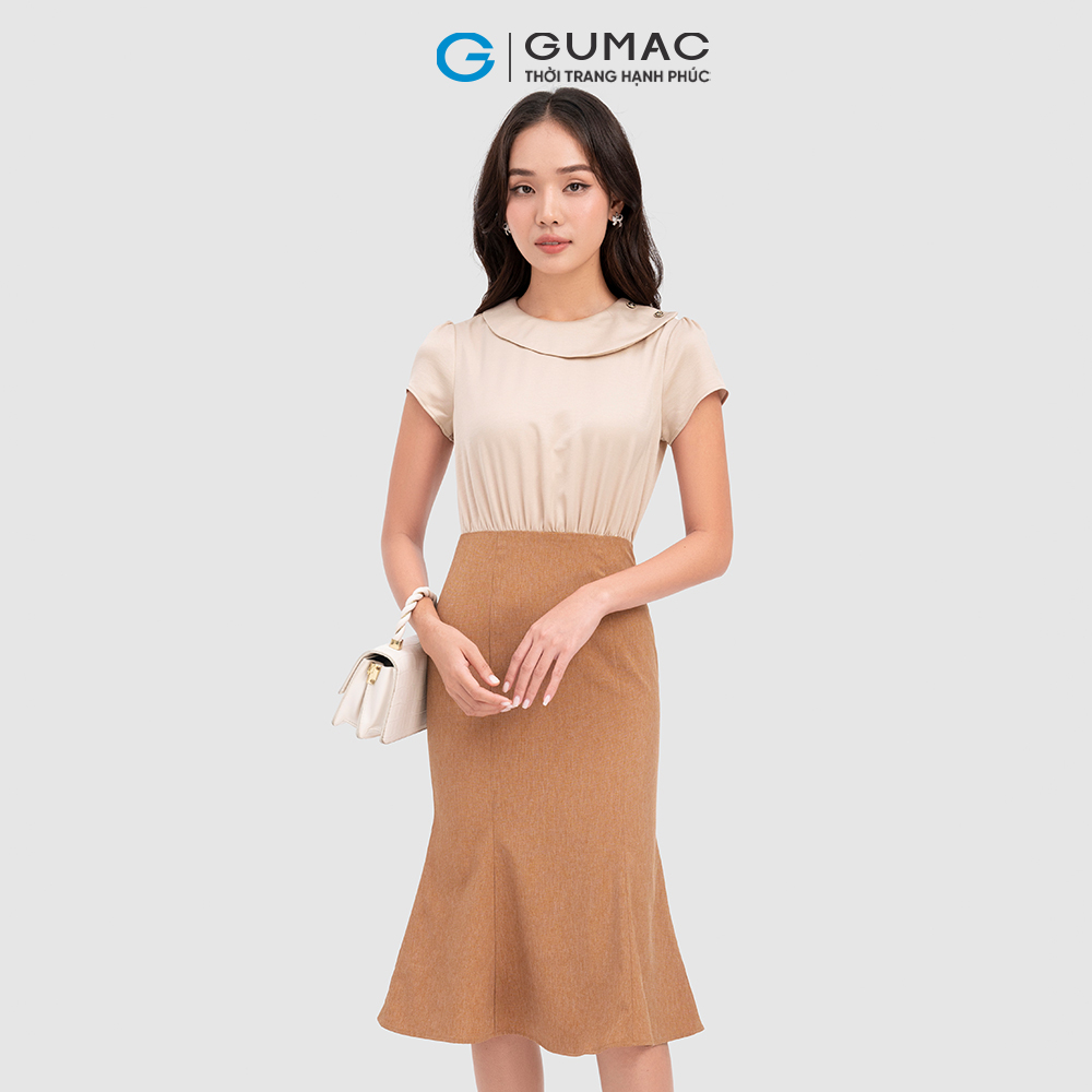 Đầm đuôi cá phối lụa thời trang GUMAC DC11070