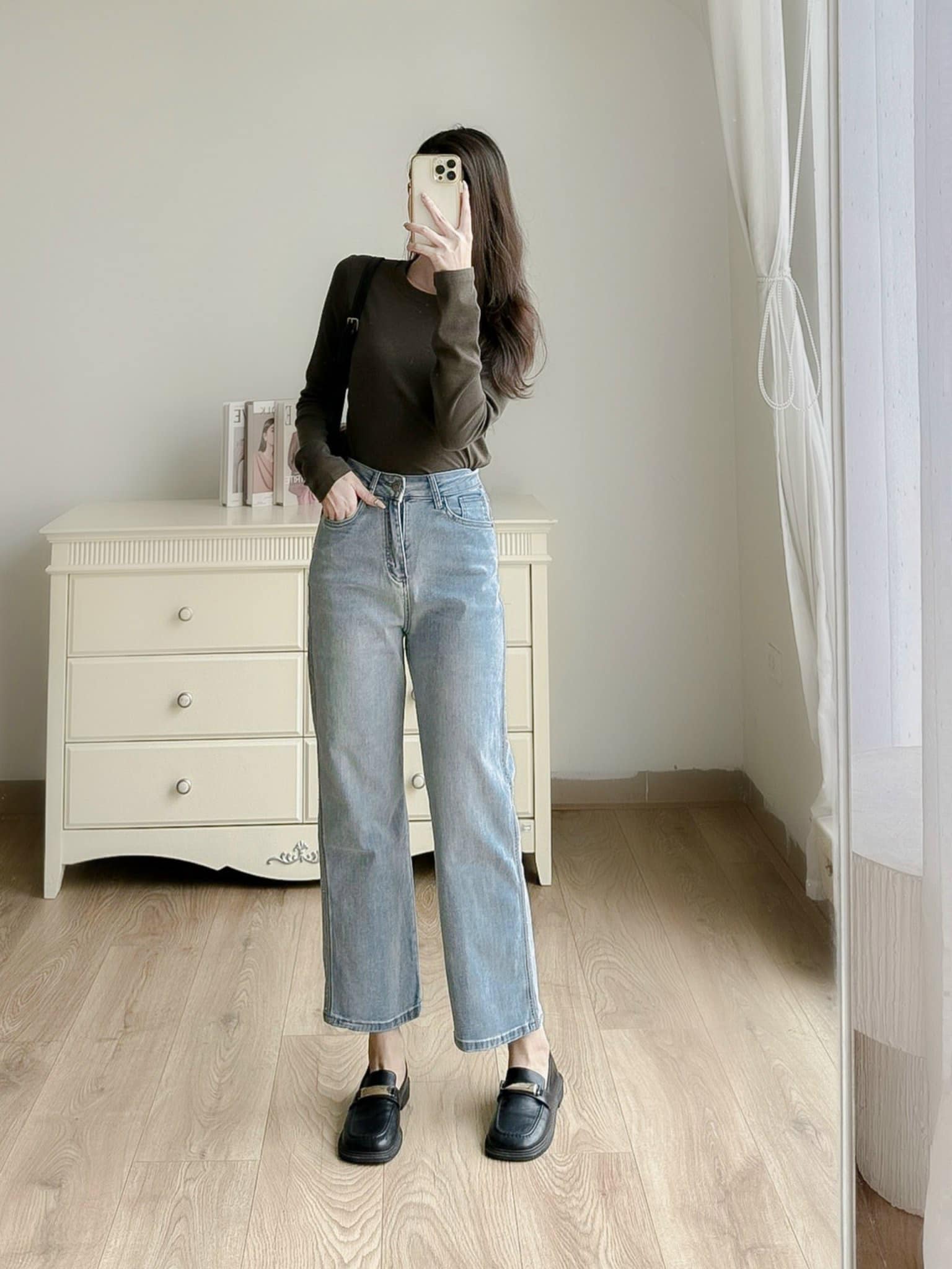 Áo thun mỏng dài tay cổ tròn co dãn tốt kiểu dáng basic dễ phối đồ MYAN DESIGN A092309