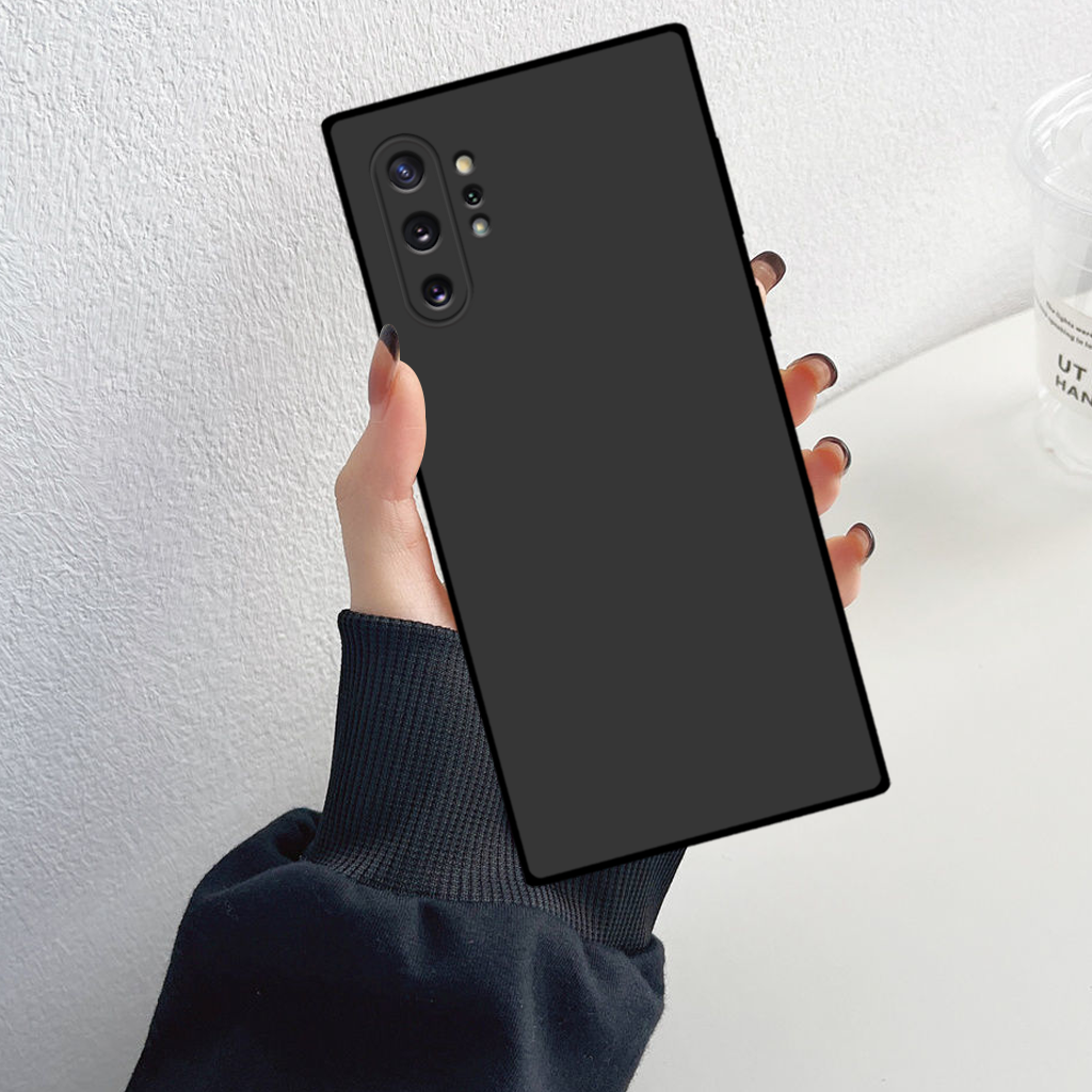 Ốp lưng Samsung Galaxy Note 10 / Note 10 Plus / Note 10+ viền vuông, cạnh vuông bảo vệ camera, ốp nhám trơn chống bám vân tay