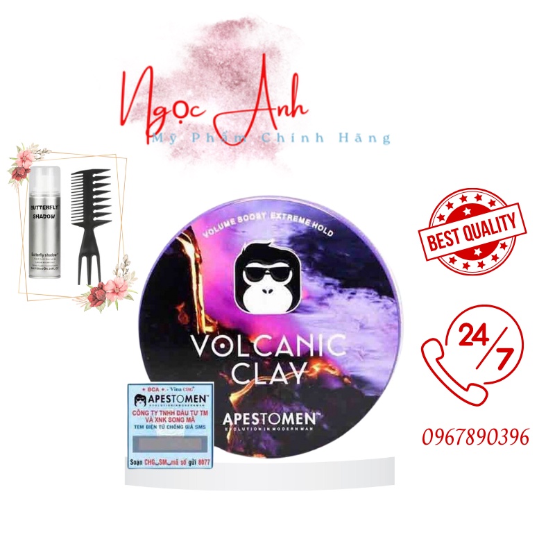 Sáp Vuốt Tóc Apestomen Volcanic Clay 80g chính hãng tem SMS