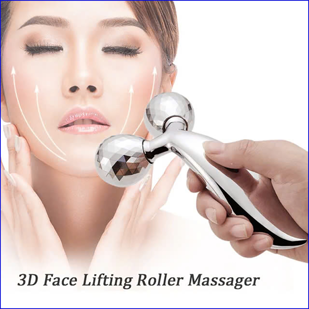 Con lăn massage mặt 3D cao cấp matxa toàn thân, cằm, mũi, bụng, tay, chân.Mịn màng mát xa đẹp da, tạo cằm V-Line