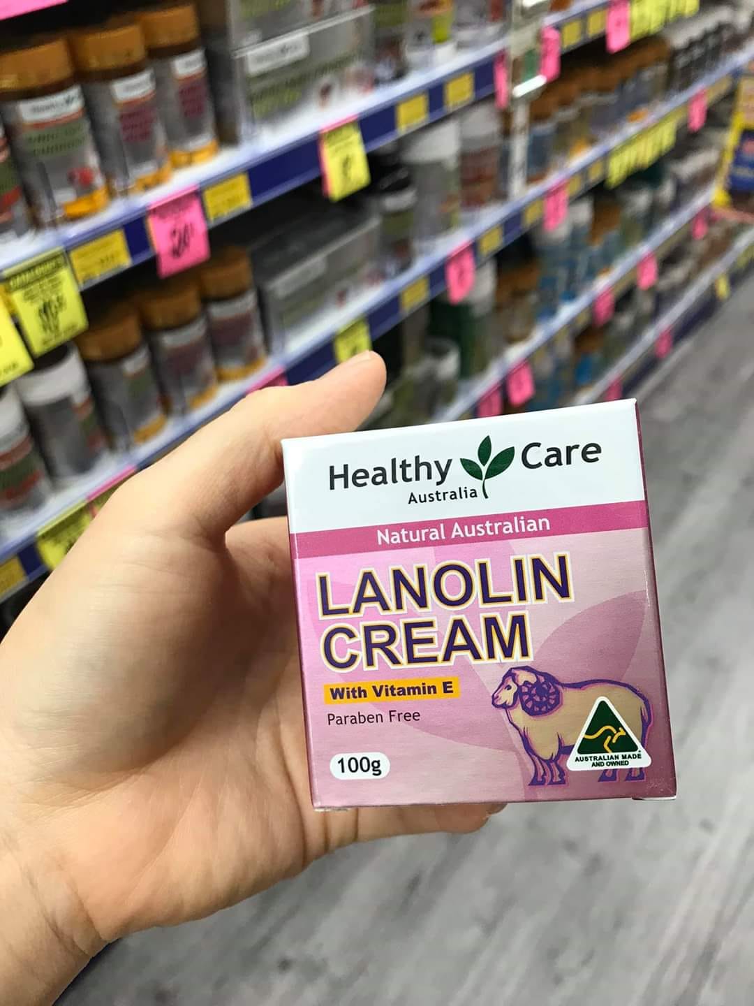Kem cừu Healthy Care Lanolin vitamin E 100g