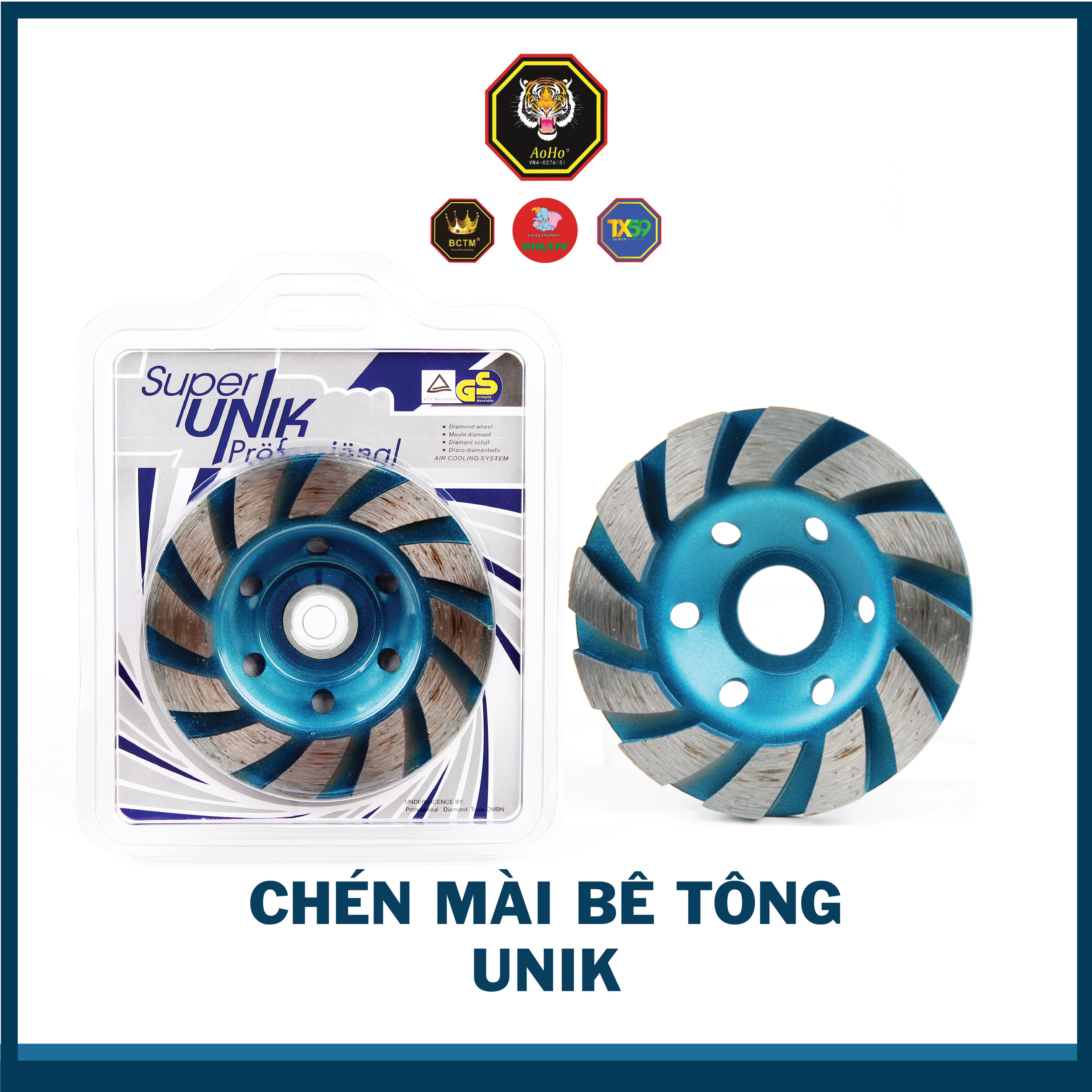 Chén Mài Bê Tông  Unik _ Màu Xanh