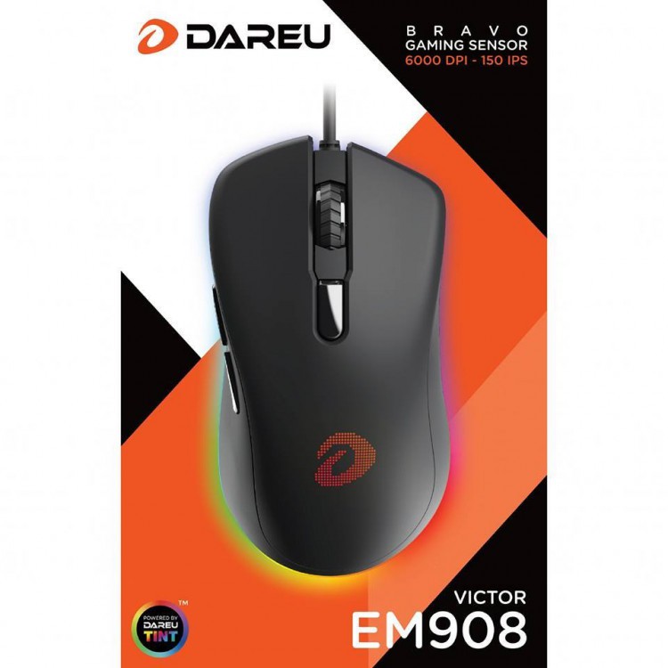 Chuột Gaming DAREU EM908 (LED RGB, BRAVO sensor) - Hàng  BH 2 Năm