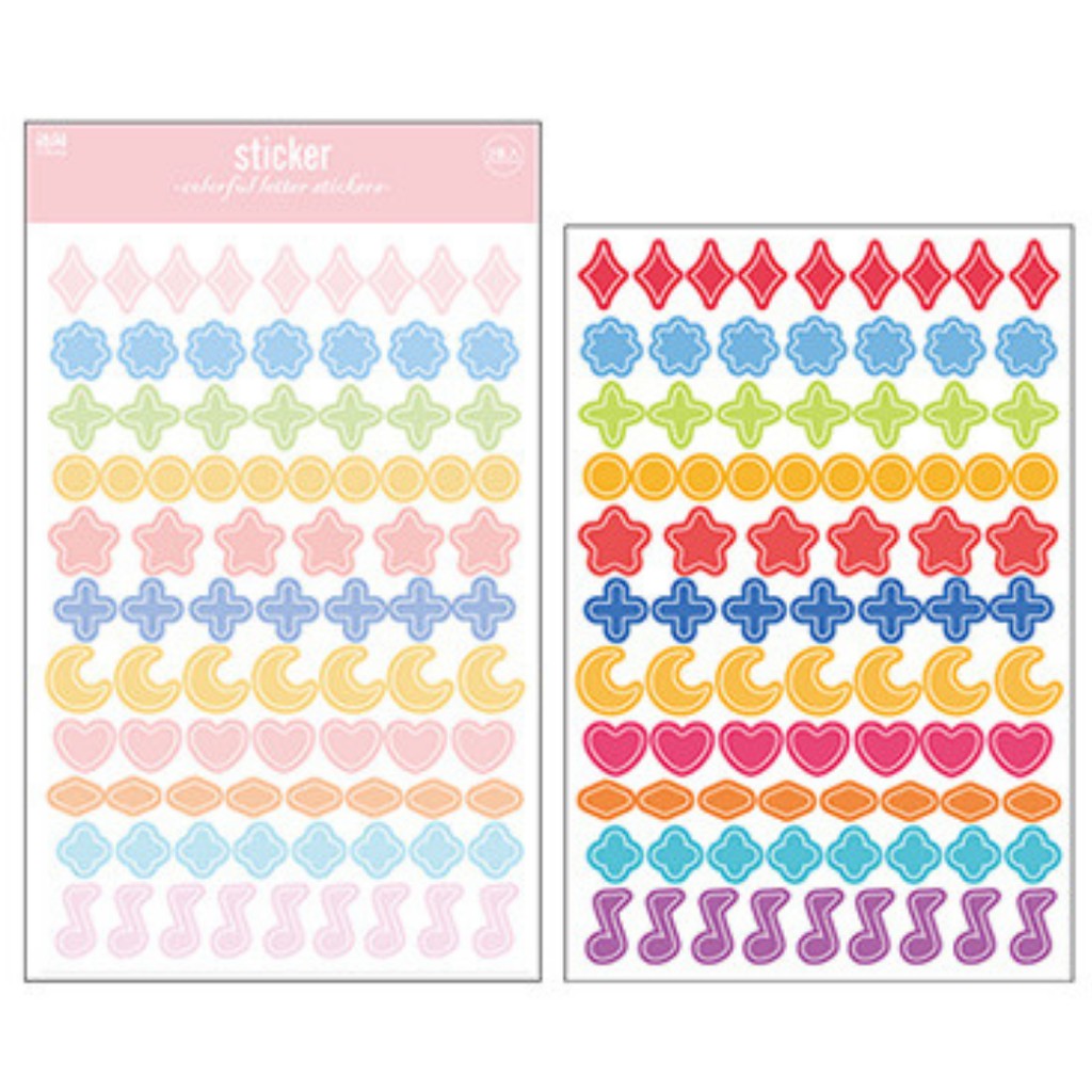 Set 2 Tờ Sticker Hình Dán Số Chữ Cái Ruy Băng Đầy Màu Sắc ST146