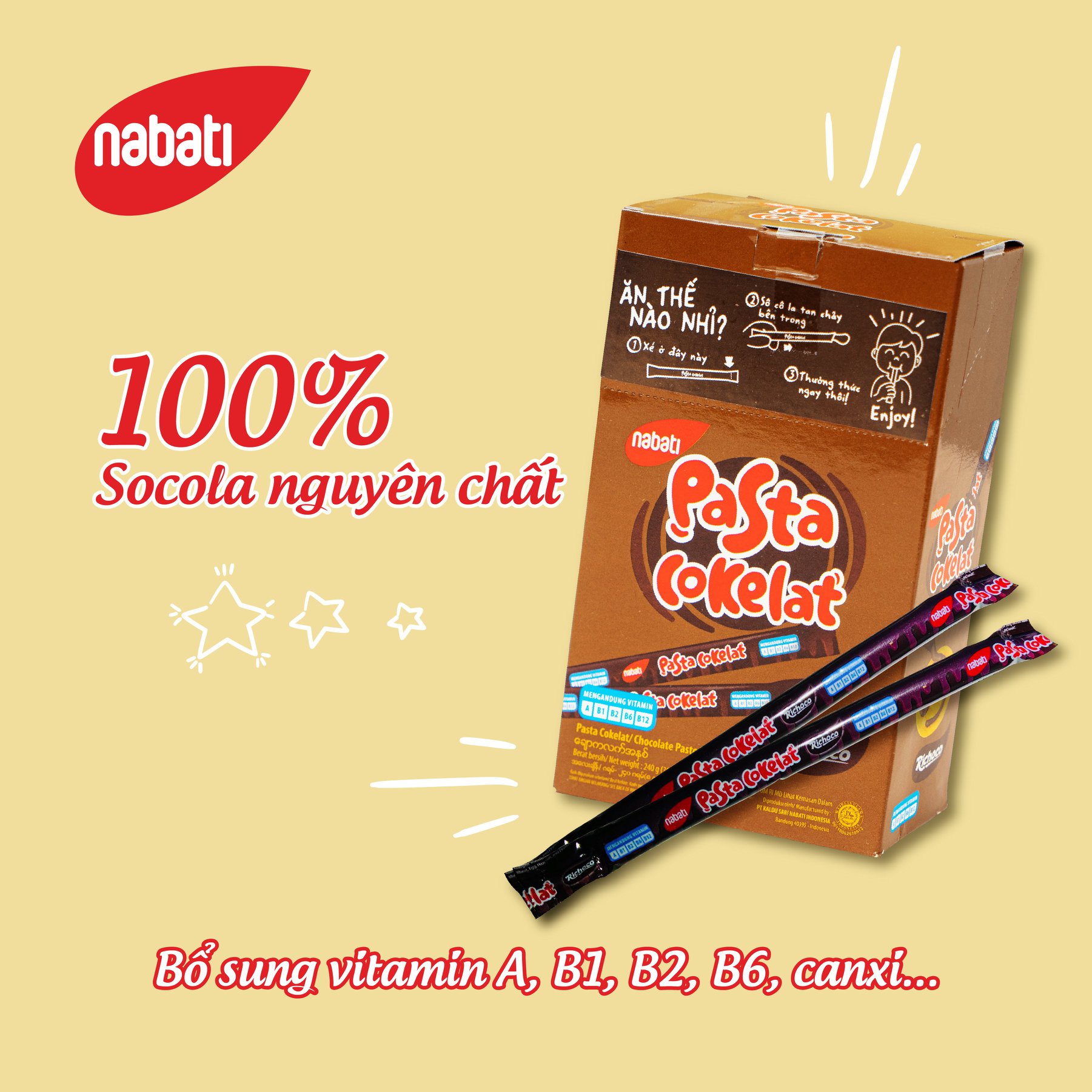 Sô cô la kem dạng sệt - Richoco Pasta Chocolate hộp 240g