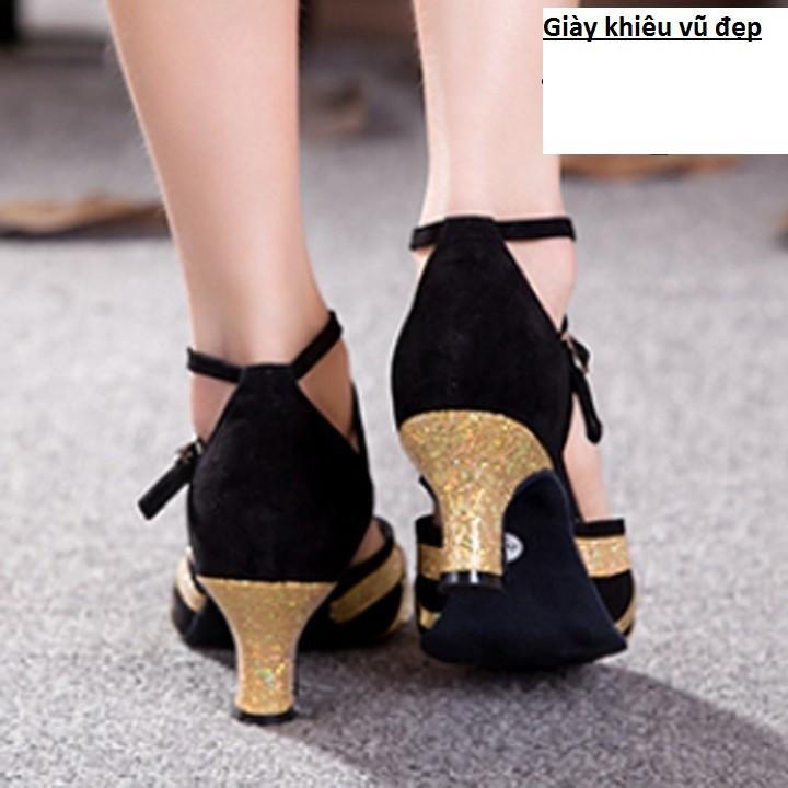 [HCM]Giày khiêu vũ bít mũi màu đen 5cm