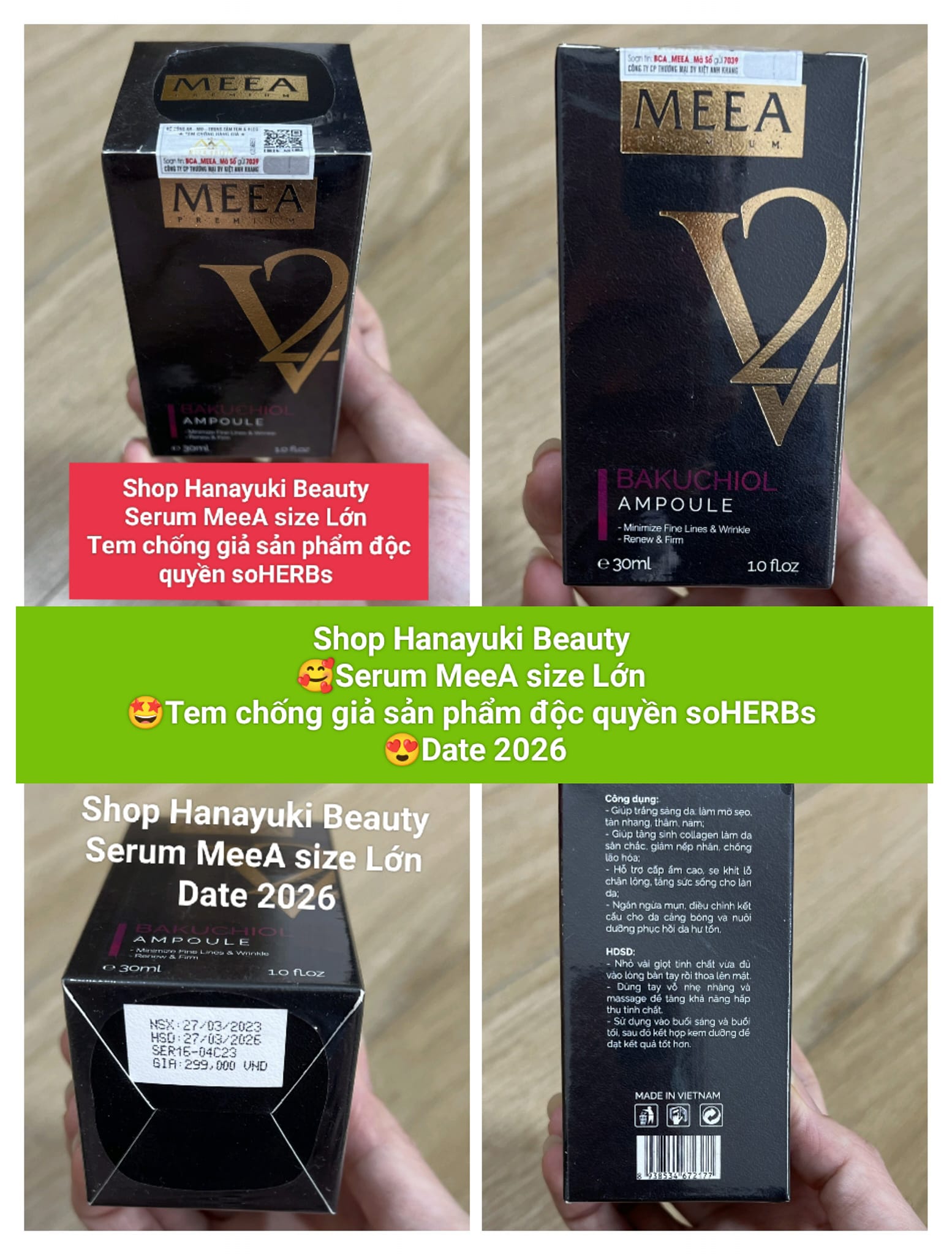 [TẶNG VOUCHER 8%+QUÀ] [Chính Hãng-Date 2027] Serum Tinh Chất Bakuchiol Ampoule V2 Meea Organic [MINI 10ML, LỚN 30ML]