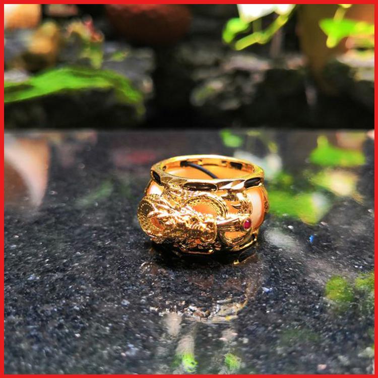 Nhẫn Rồng Vàng (xi vàng) 24k - lõi giả ngà Cao Cấp