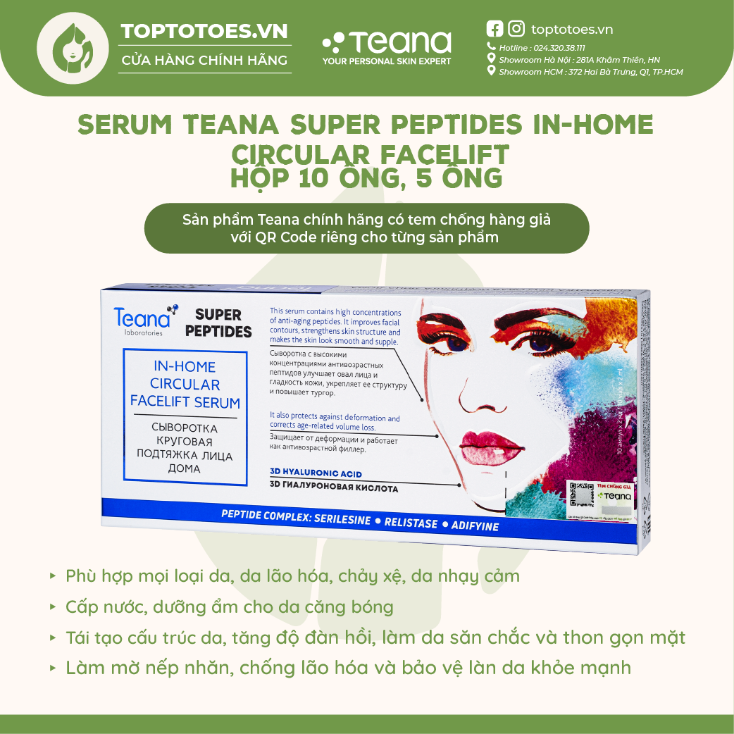 Serum Teana Super Peptides In-home Circular Facelift làm thon gọn mặt, trẻ  hoá da 20ml | Lazada.vn