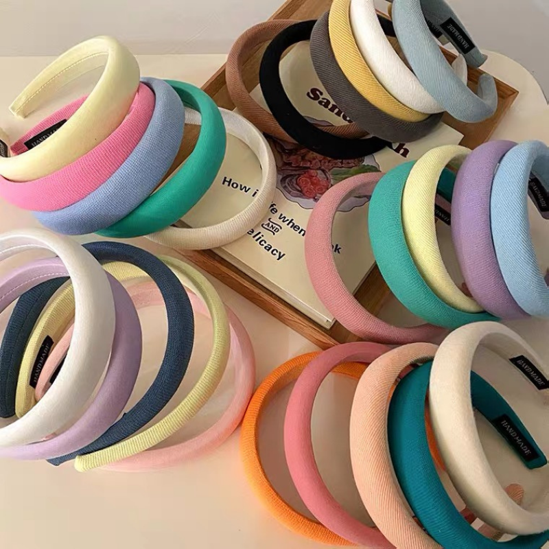 Băng Đô Cài Tóc Xốp Màu Pastel Kane, Bờm Tóc Xốp Lụa Satin Lưu Diệc Phi ôm hoa hottrend