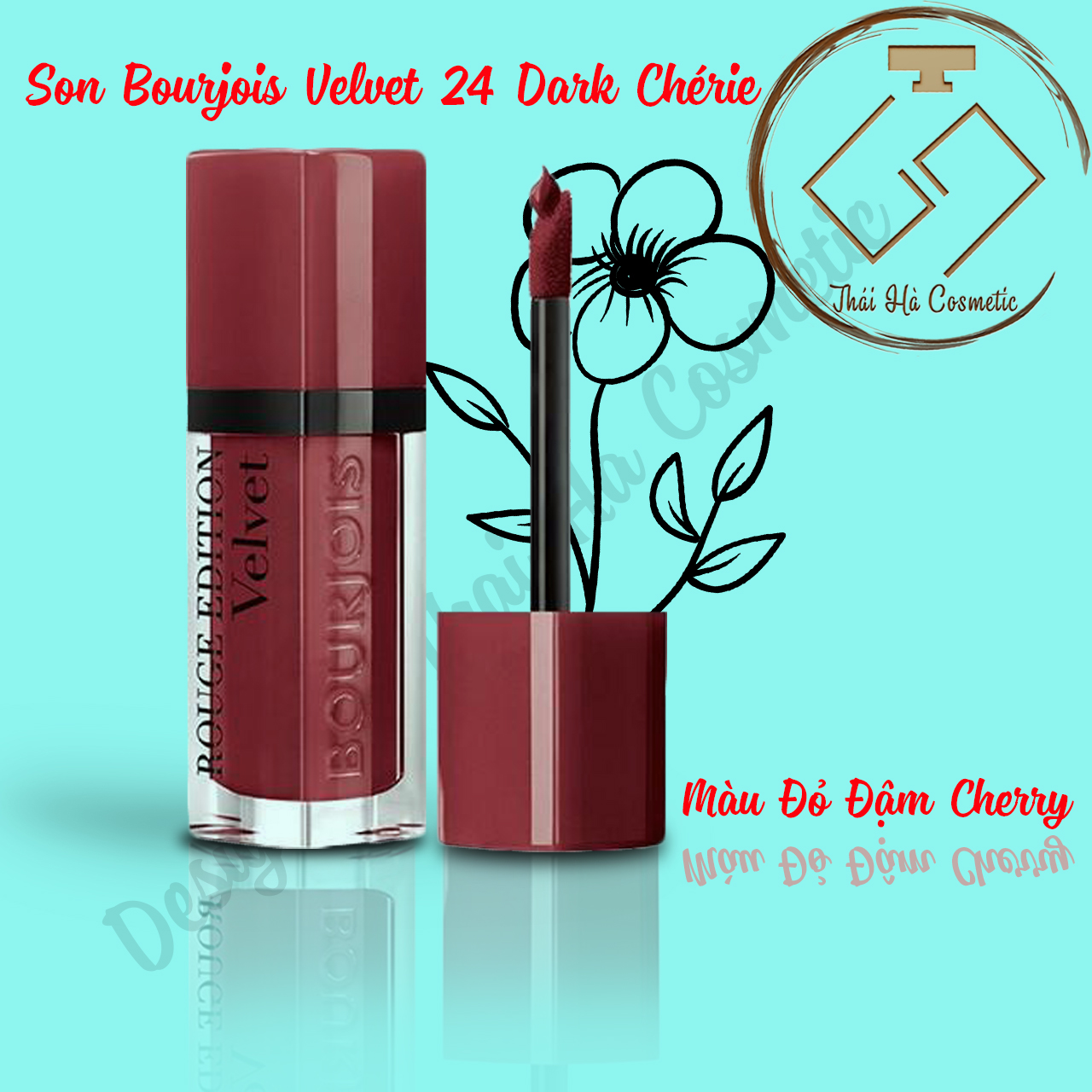 [HCM]Son Bourjois Velvet 24 Dark Chérie đỏ đậm cherry