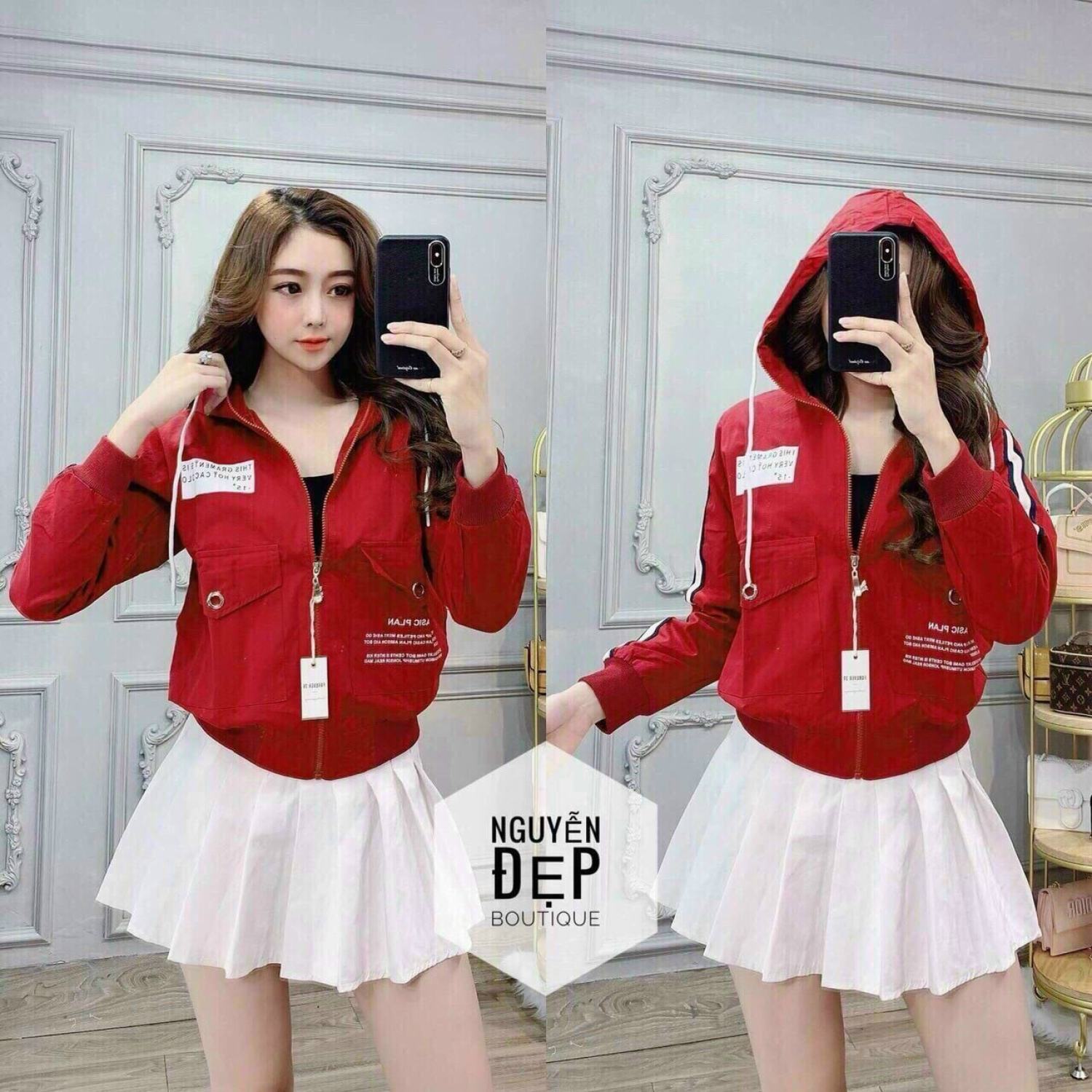 [Voucher 50k Freeship Max 0 đồng toàn quốc]Áo khoác nữ Áo khoát nữ gió dù 2 lớp chống nắng kỳ lân hàng chuẩn shop mẫu mới,áo khoác dù cổ túi hộp, áo khoác dù trυng niên nữ,Áo Khoác Nữ Áo Khoác Nữ Gió Dù 2 Lớp Chống Nắng Phối Viền Ngộ Nghĩnh-Dễ Thương