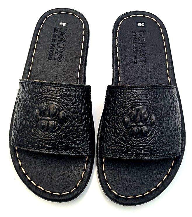 Dép quai ngang nam da bò thật khâu đế bao đi mưa da thật siêu mềm mại thiết kế thời trang độ bền cao v.BX