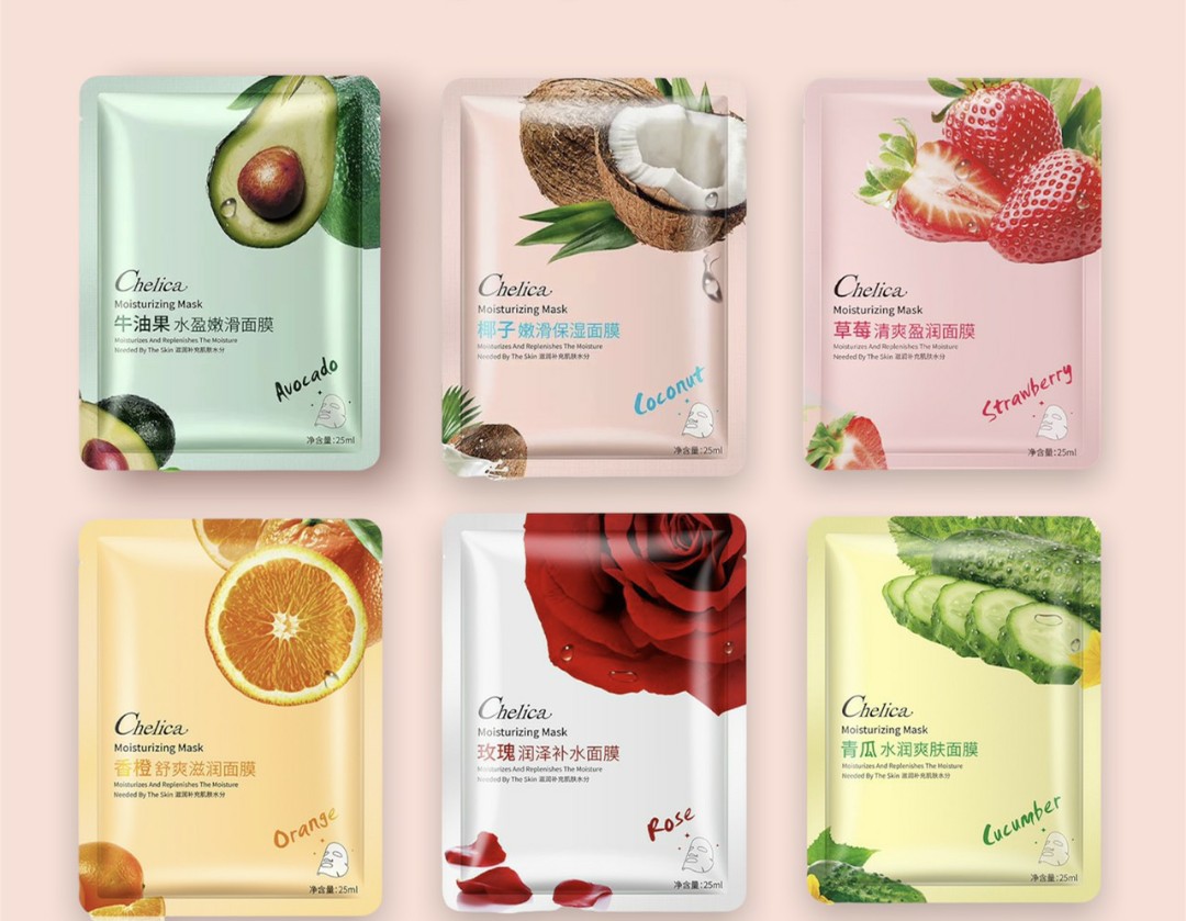 Combo 5 miếng Mặt nạ trái cây Chelica dưỡng da cấp ẩm chăm sóc da từ sâu bên trong