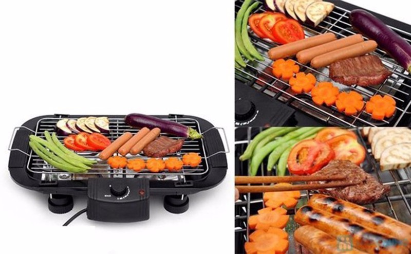 Bếp nướng điện Electric Barbecue Grill không khói đa năng, vỉ nướng điện bếp nướng điện mini ngoài trời nướng nhanh - tiết kiệm điện - Hàng Loại 1