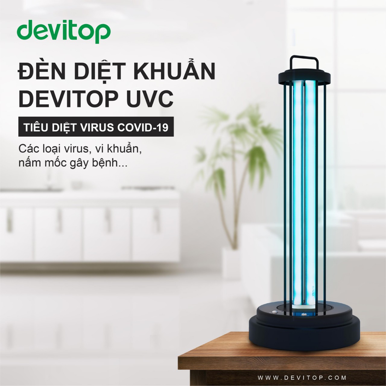 [HCM]Đèn diệt Khuẩn HANET Devitop UVC 36W