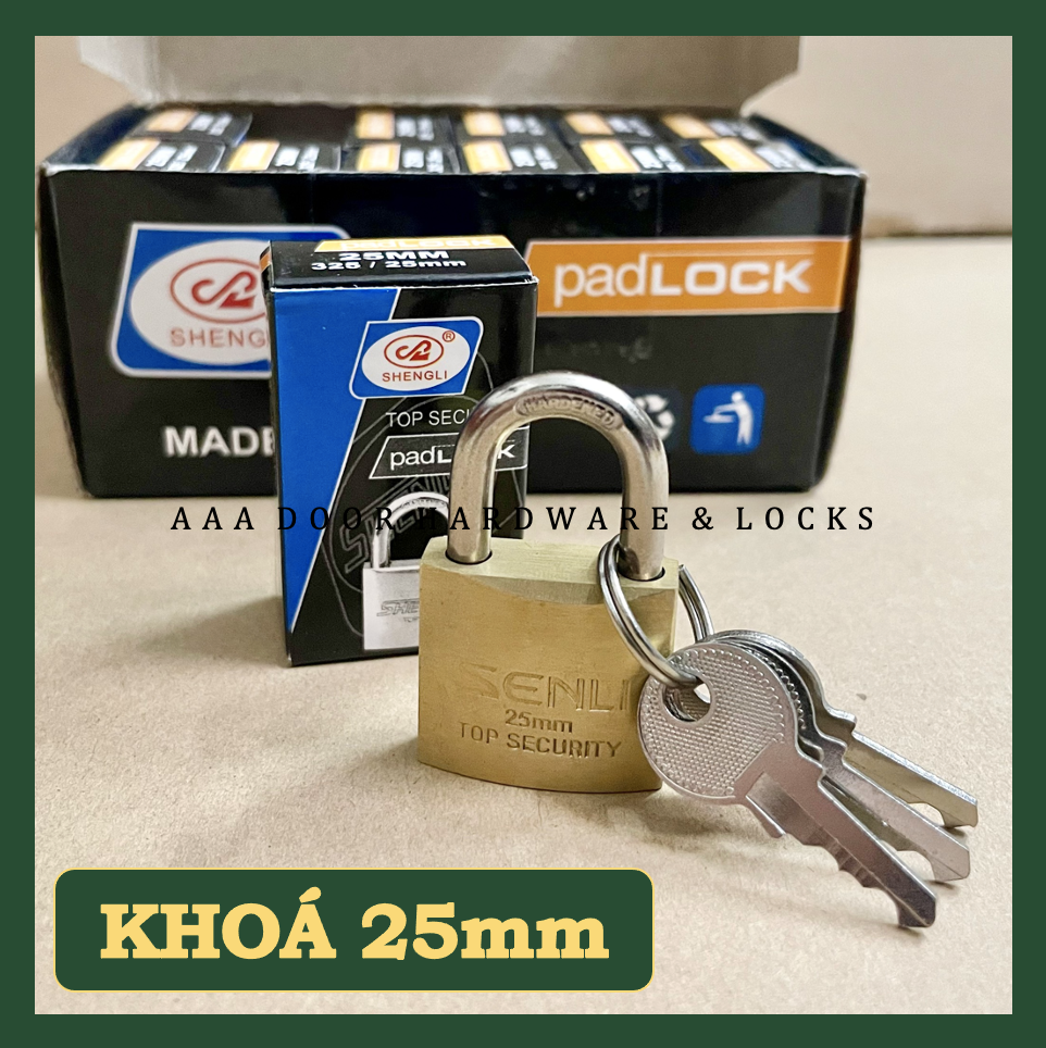 [ShengLi] Ổ Khoá Vali Mini Đồng Thau 25mm 3 chìa khoá