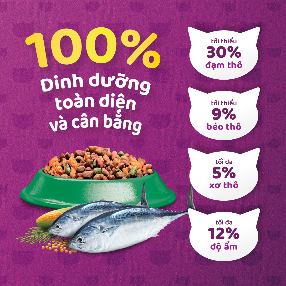 Thức ăn mèo Whiskas túi 1.2kg