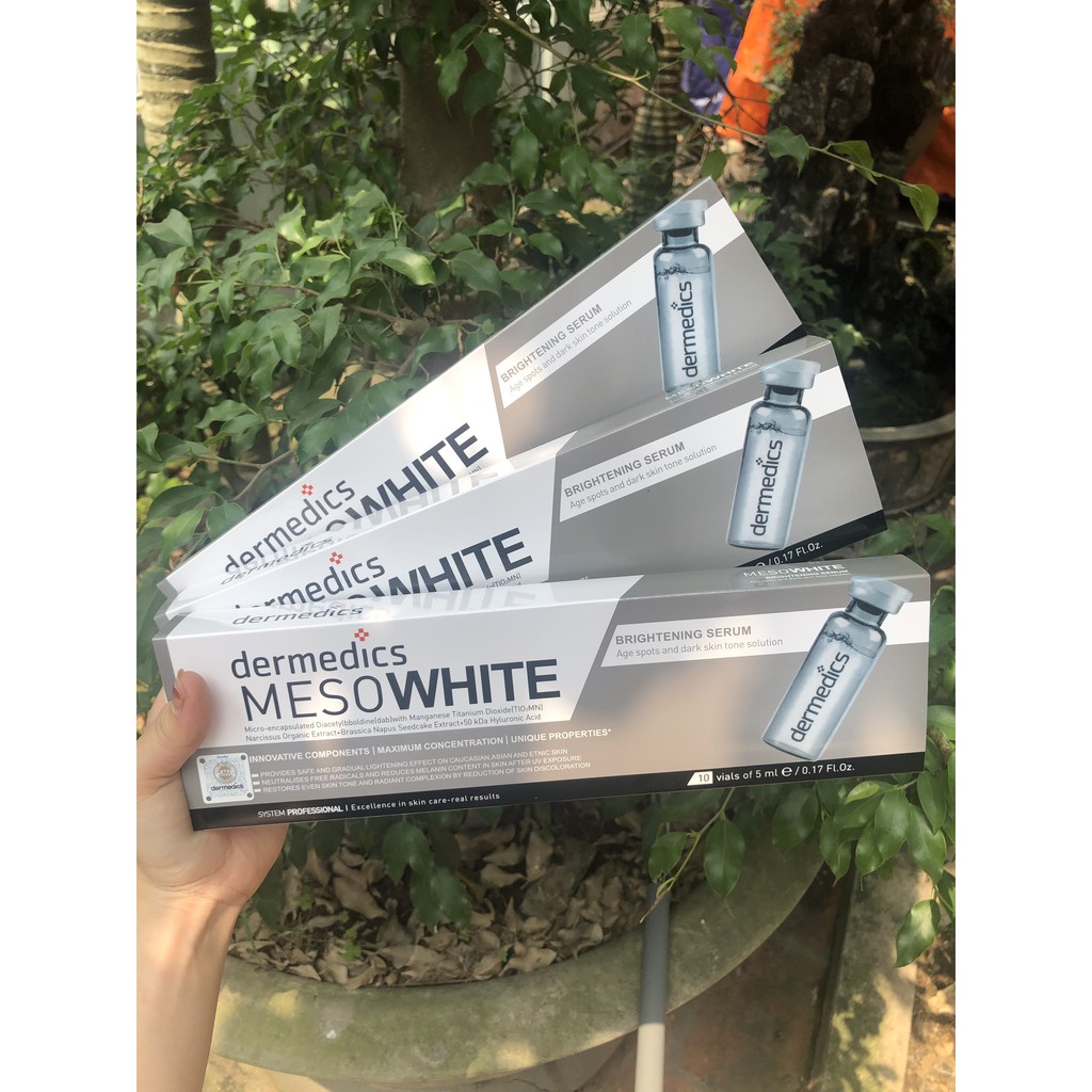 Serum phấn cấy trắng da meso white dermedics hàn quốc hộp 10 ống