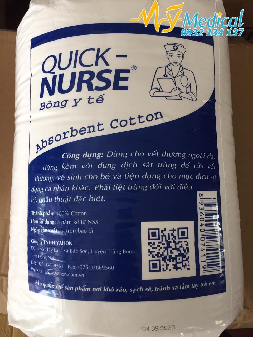 [HCM]Bông tế gòn y tế Quick Nurse 1kg