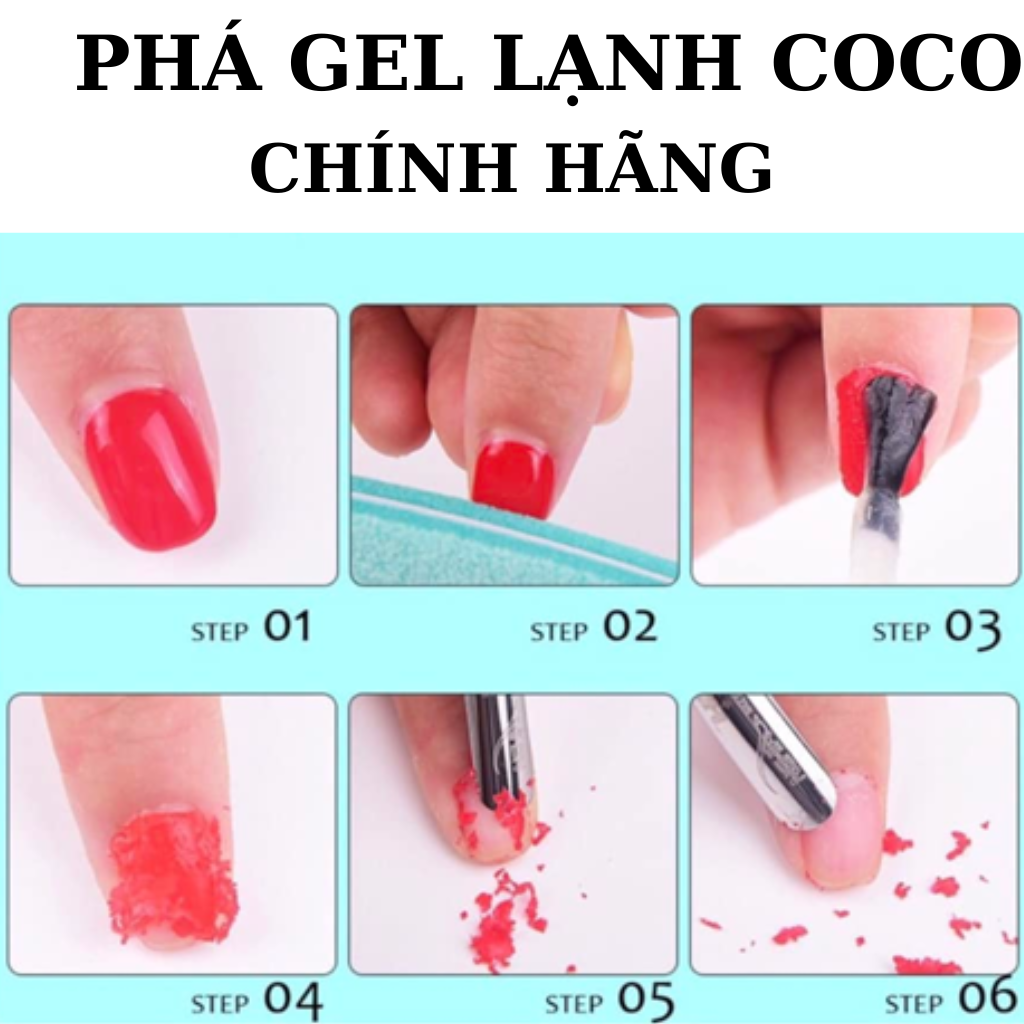 Phá sơn gel lạnh COCO chính hãng , Nước phá gel móng nail