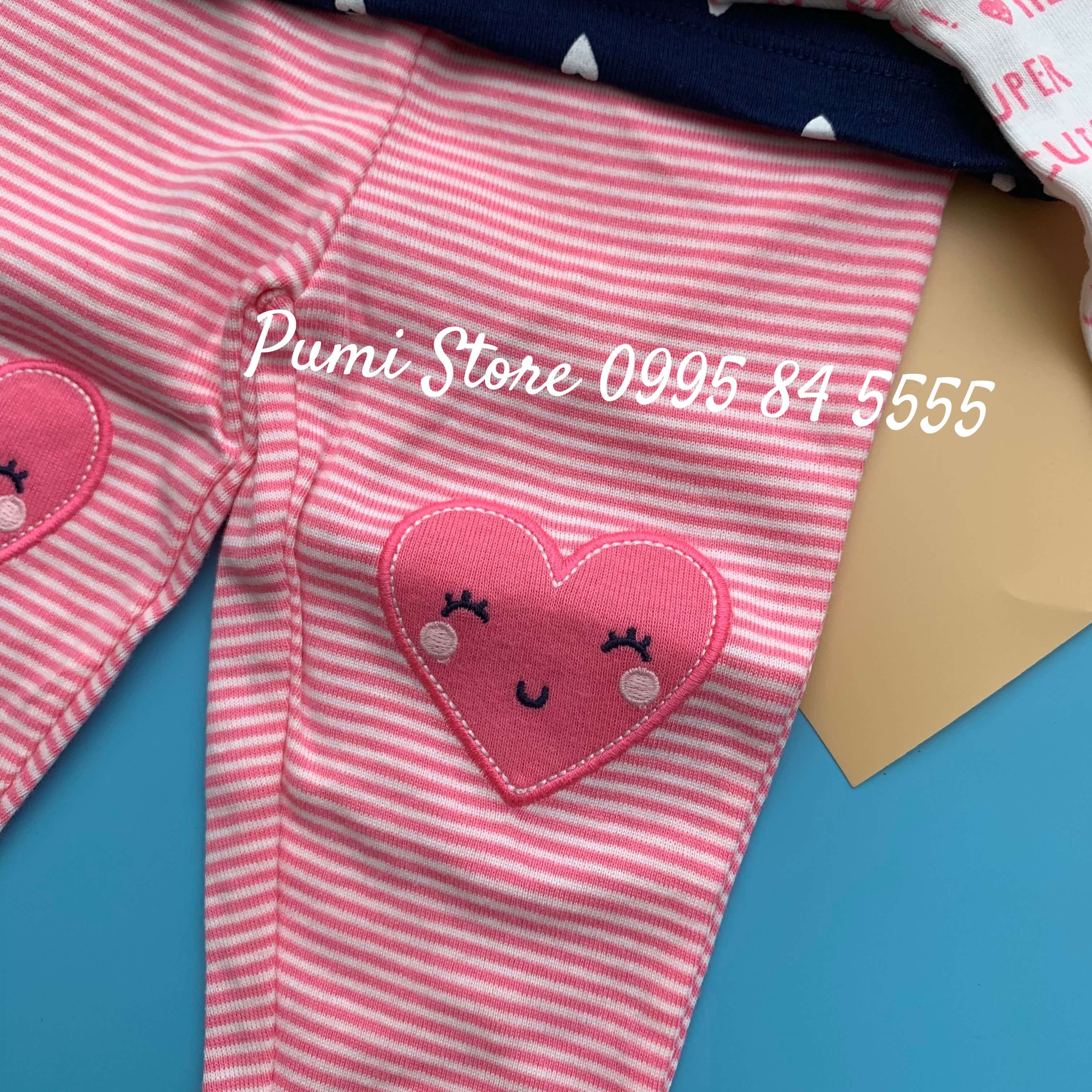 Set 3 món bé gái Carter’s Little Character Pink/Navy