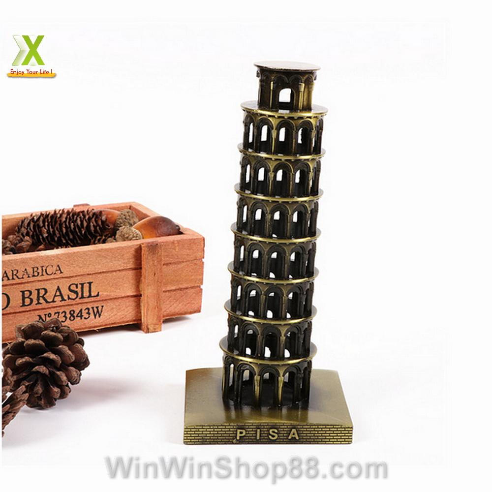 Mô hình tháp nghiêng Pisa cao 18 cm (Màu vàng rêu)