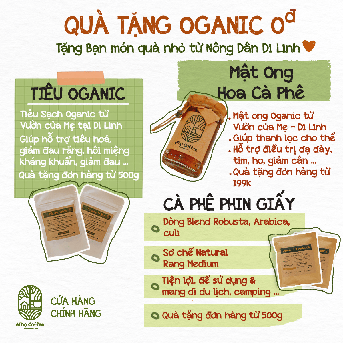 Cà phê Phin Giấy Tiện Lợi Drip Bag Coffee - 6Thọ Coffee