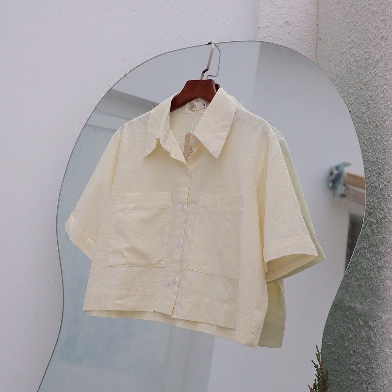 [Nhập LAZLOOK99 GIẢM 100K/500K] Áo sơ mi dáng lửng vải linen - Linen Pocket Shirt - ufo.thebasic