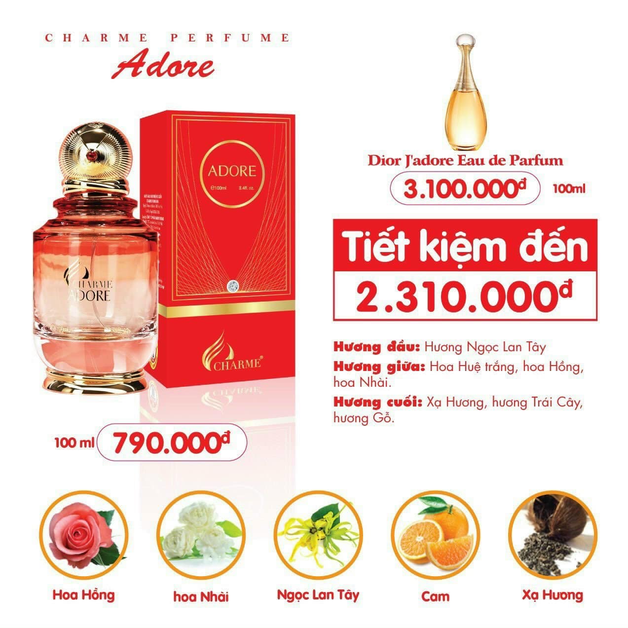 Nước Hoa Charme_Adore 50ml 100ml Chính Hãng