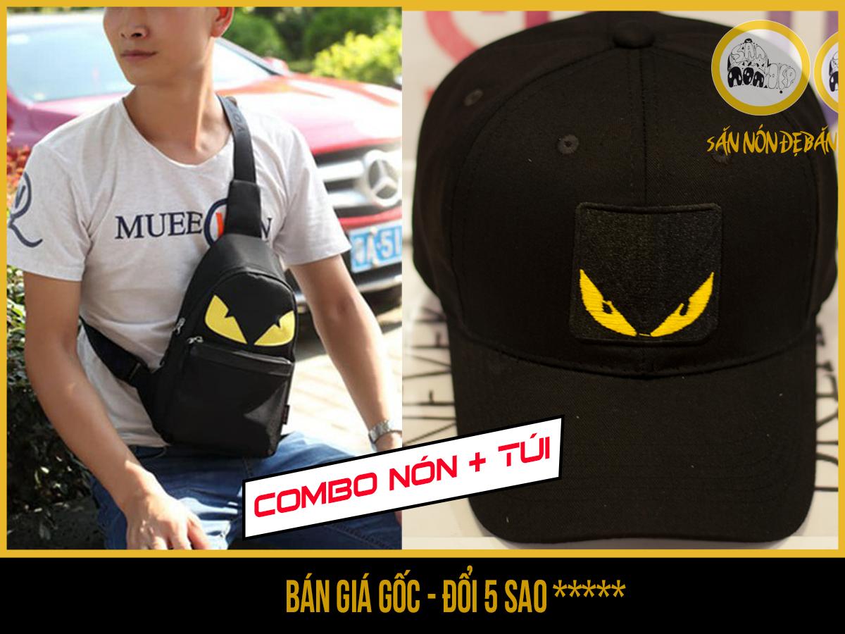 combo nón lưỡi trai + túi đeo chéo fendi
