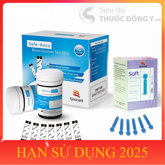 Que thử đường huyết Sinocare Safe Accu 50 que 50 kim chất lượng sản phẩm đảm bảo và cam kết hàng đúng như mô tả