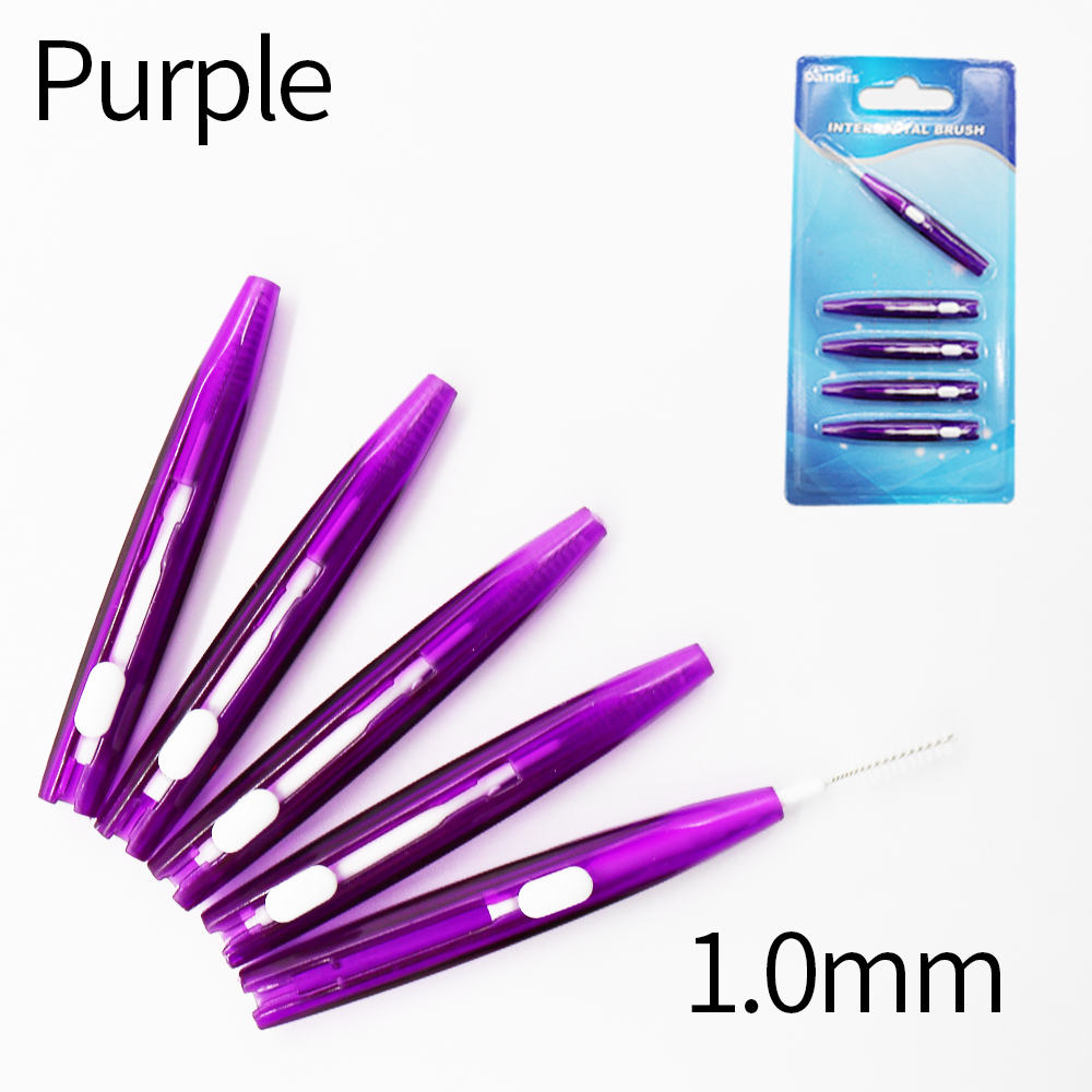 5PCS Push-Pull Brush Adults Cleaning Floss Brush Pick Multi-Size Brush Head
