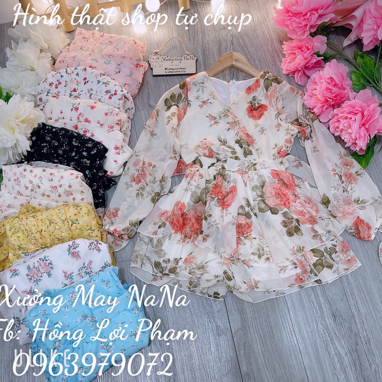 Jum hoa tay dài cột nơ