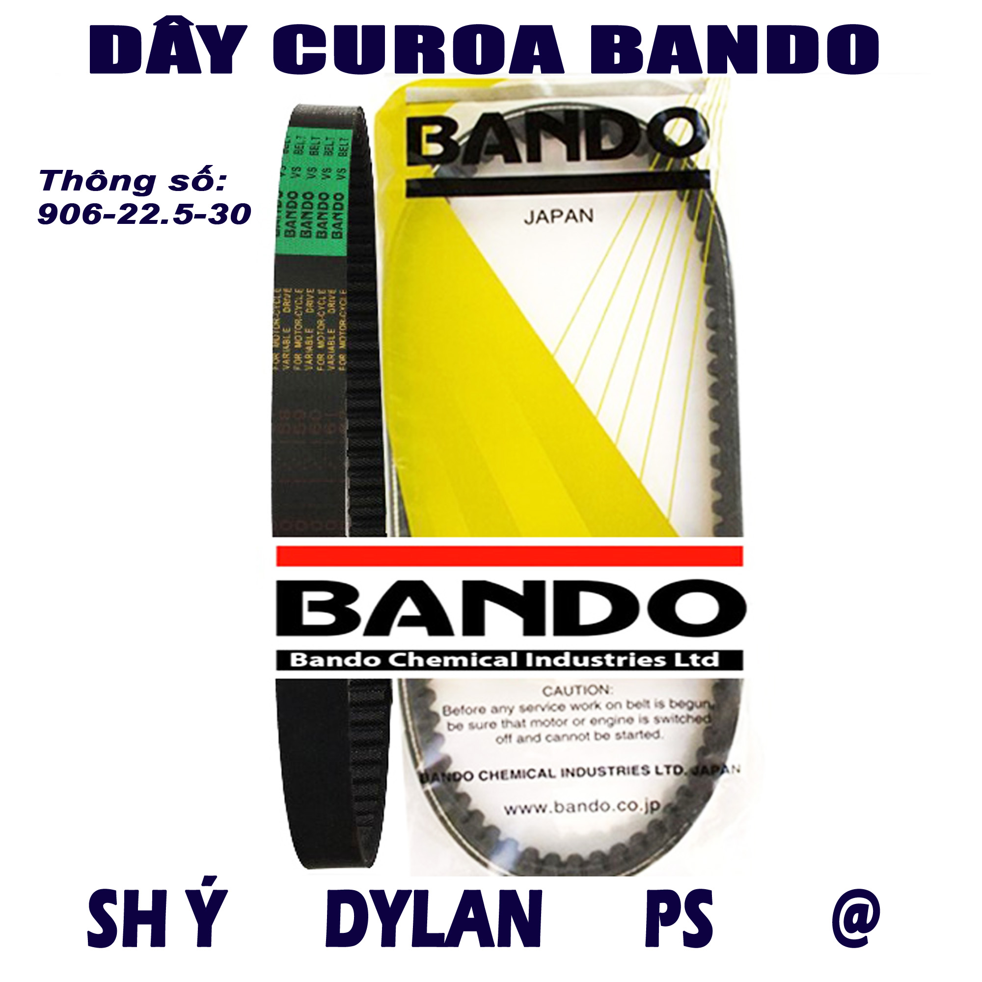 Dây curoa Honda Sh ý Dylan PS A Còng - Thái Lan