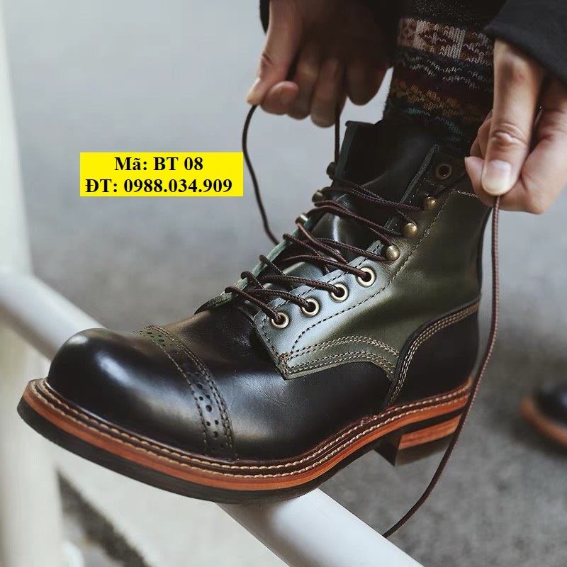 Giày nam da bò, giày bốt phượt, giày nam cao cấp