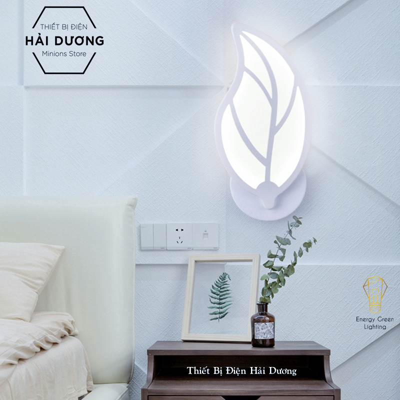 Đèn trang trí gắn tường hình lá NT601 3 chế độ ánh sáng Trắng - Vàng - Trung Tính -Energy Green Lighting - BH 18 tháng