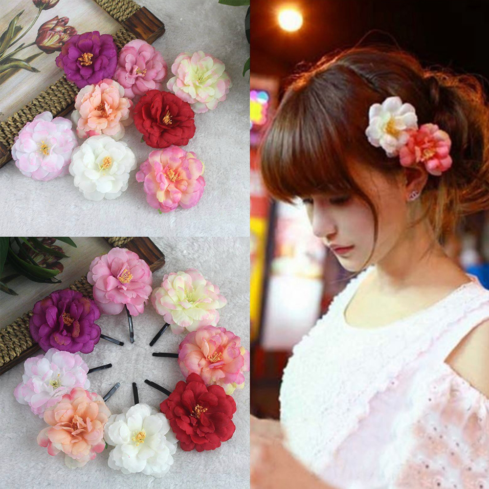 Hoa cài tóc vải lụa nhỏ có kẹp