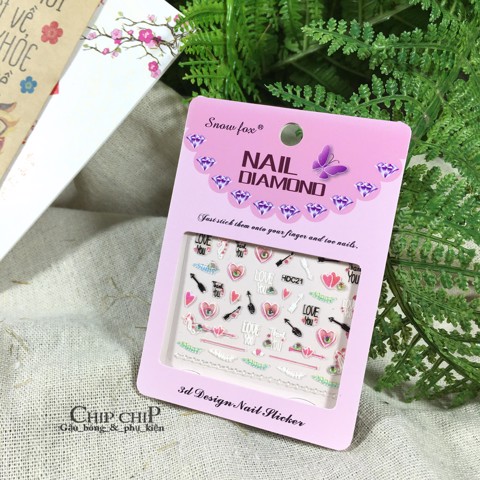 combo 10 tấm hình dán móng tay trang trí
